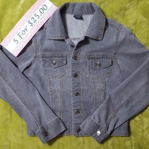 5/$25! Grey Denim Jean Jacket